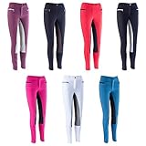 RL24 HKM by Reiterladen24 - Kinder Reithose Vollbesatz BASICLINE pink/schwarz 110