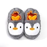 MASOCIO Hausschuhe Kinder Mädchen Junge Schuhe Kinderhausschuhe Haus Pantoffeln Slippers Pinguin Größe 30 31