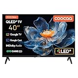 coocaa QLED Smart TV 40 Zoll, 100cm, QLED FHD Fernseher kompatibel mit Google TV, HDR 10, Dolby Audio, Bluetooth 5.1, EyeCare, Google Cast, Triple Tuner DVB-T/-T2/-C/-S/-S2 CI+, 40CGQG40Z, 2026 Model