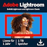 Adobe Lightroom inkl. Lightroom Classic 1 TB |KI-gestützter Foto-Editor |1 Jahr | PC/Mac | Digital Download