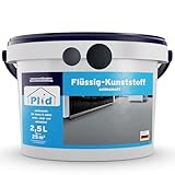 Plid® Flüssigkunststoff Innen & Außen, Anthrazitgrau 2,5L - Flüssiger Kunststoff - Schutzschicht für Boden & Wand- Betonfarbe Wasserfest - Bodenbeschichtung Terrasse, Werkstatt, Keller - Flüssig PVC