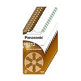 Panasonic PR312 Zink-Luft-Batterien für Hörgeräte, Typ 312, 1.4V, Hörgerätbatterien, 10 Packungen (60 Stück), braun