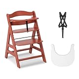 hauck Hochstuhl Alpha+ Set mit Alpha Click Tray - Mitwachsender Holz Babyhochstuhl ab 6 Monaten, inkl. Alpha Click Tray - Cork