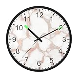 ODAWA Wanduhren, 30,5 cm, Roségold, Grau, Marmor, Weiß, Tag oder Nacht, Küchenwanduhren, batteriebetrieben