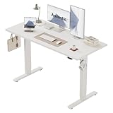 Agilestic Höhenverstellbarer Schreibtisch 120 x 60 cm, Stabiler Schreibtisch Höhenverstellbar Elektrisch mit Memory-Handsteuerung, Ergonomischer Steh-Sitz Tisch Computertisch, Weiß