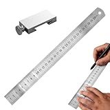 Anschlaglineal | Ortungsgerät für Tischlerei, rutschfest, hohe Präzision – Stahllineal für Markierungslehre – für Basteln, Messung, und