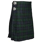 Caxndycing Schottischer Kilt Klassischer Rock Karo Rock mit Taschen Kurzer Schottenrock Karierter Kilt Faltenrock Cosplay Streetwear Herrenröcke Karneval Kostüm