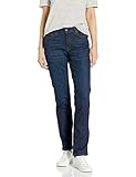 Amazon Essentials Damen Schmale Jeans mit geradem Schnitt und mittelhohem Bund, Dunkle Waschung, 40