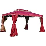 Outdoor-Pavillon mit doppelt belüftetem Dachnetz und Pop-Up-Terrassenzelt für Grill und Picknick, strapazierfähig, kommerzielle Überdachung, 4 m x 4 m