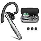 Hendari Bluetooth Headset V5.3 mit Dual Mic Geräuschunterdrückung, 100H Stunden Sprechzeit, Headset Kabellos mit LED Ladecase, In-Ear Headset Handy mit für Autofahren/Business/Büro