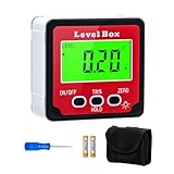 Tolesum Winkelmesser Digitaler Neigungsmesser Inklinometer mit Magnetfuß, Level Box Winkelmessgerät Digitale Wasserwaage mit HOLD& LCD Display