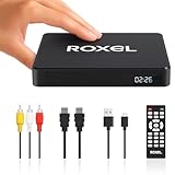 Roxel Mini-DVD-Player mit HDMI- und AV-Ausgang, USB- und TF-Kartenwiedergabe, regionenfrei, 1080p-Upscaling, CD-Ripping, Kopfhöreranschluss, mehrsprachiges OSD, Fernbedienung, USB-betriebener