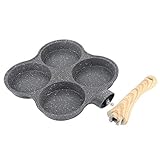 DAPERCI 4-Loch-Ei-Bratpfanne, Omelett-Pfanne mit Griff, Spiegelei-Frühstückskuchen-Bratpfanne for Frühstück, schwedischer Pfannkuchen-Krepp, passend for InductioCooker-Gasherd bratpfanne