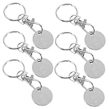 COHEALI 6 Stück Edelstahl Einkaufswagenchips Schlüsselanhänger Supermarkt Einkaufswagen Münze Schlüsselanhänger Halter Einkaufswagenchip Schlüsselanhänger Metall Hängender