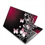 Folie Notebook Skin Rosa Schmetterling 10 11,6 13 13,3 14 15 15,6 17 Zoll Netbook Laptop Skin Aufkleber Wiederverwendbare Schutzfolie Aufkleber