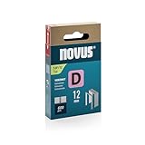 NOVUS TOOLS Flachdrahtklammern 12 mm, 600 Tacker-Klammern vom Typ 53F/12, Schiebeschachtel, Heftmittel für Folien und Pappe