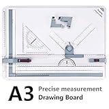 A3 Zeichenplatte, Preciva A3 Zeichenbrett DIN A3 Zeichentisch mit Zubehör 51 x 36,5 CM - Erneuert