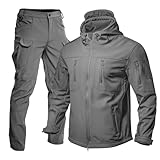 Trainingsanzug Herren Set, Taktischer Anzug, Taktische Jacke und Hose Zweiteiler, Wasserdichte Armee-Kampfanzug-Sets, Taktische Tarnkleidung für Die Jagd, Kampfjacke + Hose, Angleranzug