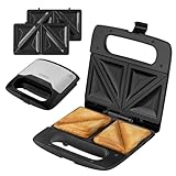 ZEEGMA ROTEE SILVER Sandwichmaker Toaster Sandwichtoaster 750W, Antihaftbeschichtung, Überhitzungsschutz, Toaster für Brot, Panini, Sandwiches, LED-Anzeige