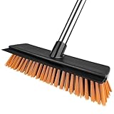 Noxtioanip Straßenbesen, Stabiler Kehrbesen mit Mooskratzer, Besen für den Außenbereich, Industriebesen Kehrbesen, Gartenbesen Hofbesen, für die Reinigung Gärten, Straßen, Höfen, Terrassen, Einfahrten