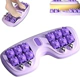 Tragbare Fußmassageroller mit zwei Druckpunkten,Portable Dual Foot Massage Roller,Fußmassagerolle fur Plantarfasziitis Linderung,für Zuhause und Büro (Lila)