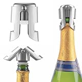 pcsfoe 3 Stück Sektverschluss,Edelstahl Sektflaschenverschluss,Sektverschluss Flaschenverschluss,Sektflaschenverschluss Dicht,Passend Für Die Meisten Champagner- Und Sektflaschen(Silber)