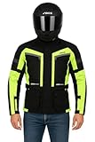 Motorradjacke Herren Wasserdicht & Winddicht,Textiljacke mit CE-Protektoren,Biker Touring Jacke,Motorradjacke Textil,Protektoren Jacke (DE/NL/SE/PL, Alphanumerisch, L, Regular, Regular, GREEN)