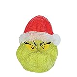 Department 56 Dr. Seuss Grinch Kopf grinsend beleuchtete Figur, 19 cm, Mehrfarbig