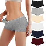 Lakpoau Damen Unterwäsche - Weiche Baumwolle Boxershorts & Hotpants 6er Pack