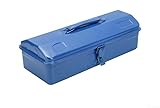 Werkzeugkoffer aus Metall mit verstärktem Boden und Kanten, robuster Stahl-Aufbewahrungskoffer, Blau, 4 Größen, für Automobil, Werkstatt, Garage, Werkzeuge, Rollgriff-Design (42 x 16 x 12 cm)