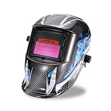 SUNJULY Automatik Schweißhelm, Vollautomatik Schweißhelme Automatische Abdunkelung Solar Schweißmaske Großes sichtfeld für die Anwendungen für Schweißarbeiten im Baugewerbe