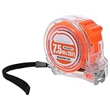 DIYEAH Metrisches Bandmaß – 7,5 m x 25 Fuß Edelstahl-Rollbandmaß mit transparentem Gehäuse – metrisches Lineal mit Fußmarkierungen zum Messen von Entfernungen im Baugewerbe