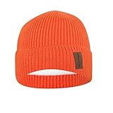 North Bund Winter Beanie Mütze Herren Damen Strickmütze Unisex Dickes Warmfutter Wintermütze Dehnbarer weicher Innerline Hut Orange