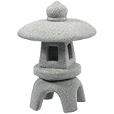 Gadpiparty Japanische Sandstein Turmstatue als Zen Gartenstatue und Tischdekoration Wetterfeste Pagodenfigur für Außenbereich und Aquarium