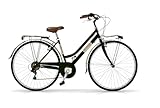 Via Veneto Bazam - Damenfahrrad Allure Lady 28 Zoll, 6-Gang-Schaltung, Größe 46, schwarz Provocatore (glänzend), Retro Vintage Citybike aus Stahl | VV605L