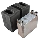 Edelstahl Plattenwärmetauscher + Isolation B3-12-60 mit 4x 3/4 Zoll Anschl. 130kW Heizung Solar (PWT+Iso)