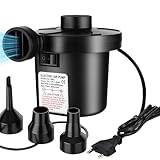 Herbst Elektrische Luftpumpe, 2 in 1 Luftpumpe Elektrisch mit 3 Düsen, Aufblasbar und Ablassen für Schwimmring, aufblasbare Kissen, Sofas