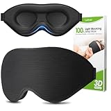 Laitver Schlafmaske für Seitenschläfer, 2025 Aktualisiertes Design 3D Lichtblockierend Augenmaske Frauen & Herren, Bequem & Atmungsaktive Druckfrei Schlafbrille mit Verstellbar Gummiband für Reisen