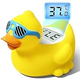 JARMAPOZ Baby-Badethermometer mit Ente, Bade- und Raumtemperaturthermometer für Neugeborene, schwimmendes Sicherheitsspielzeug, Badewannenthermometer für Kleinkinder