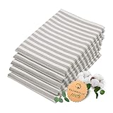 ZOLLNER 5er Set Geschirrtücher Baumwolle in 50x70 cm - saugstarke und langlebige Küchentücher - waschbar bis 60°C – in grau gestreift- Gastronomiequalität - Oeko Tex® Zertifiziert