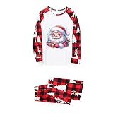 Weihnachtspyjama, passendes Familien-Pyjama-Set, bedrucktes Hemd, Hose, Schlafanzug für Damen, Herren, Kinder, Baby, Jungen, Mädchen, Kleinkinder, Black of Friday Deals 2024, Cyber of Monday, Rot Nr.