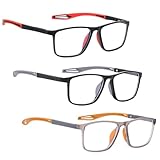 TNSLAND Lesebrillen Unisex 3er Set,Flexibel Lesebrille,Anti Schwindlig Damen und Herren Leicht Brillen, Bequeme und flexible Leichte Blaulichtblockierende Lesehilfe für Herren(+2,5) (+250)
