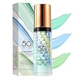 Grundierung für das Gesicht vor dem Make-up, Sonnenschutz Tricolor für das Gesicht, SPF 50, feuchtigkeitsspendende, farbkorrigierende Grundierung, wasserfest & lang anhaltend & ölkontrollierend