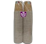 100 Pappbecher, 210 ml, umweltfreundlich, biologisch abbaubar, umweltfreundlich, farbecht, ideal für Cocktails, heiße Getränke, Cappuccino, Wasser, Kräutertee, Geburtstagsfeiern, Gin Tonic, Kaffee –