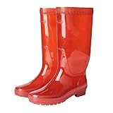 Generisch Compatible with Motorrad Schuhe Herren 41 Hohe Regenschuhe für Herren, Lange Wasserschuhe, schnelltrocknende Regenstiefel ohne Netz, Farbe Rot/Tee (Red, 44)
