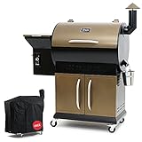 BBQ-Toro Pellet Smoker Grill PG1 | vollautomatisch Räuchern | Schwarz - Gold | Pelletgrill inkl. Abdeckhaube | Holzpelletgrill