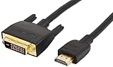 Amazon Basics HDMI-A-auf-DVI-Adapterkabel, bidirektional, 1080P, vergoldet, 0.9 m, 1 Stück, Schwarz