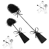 2 Federkitzler 2-in-1 mit Peitsche – Erotisches SM Sexspielzeug für Paare Weiche Federkitzler Paddel Gerte Bondage Zubehör für Rollenspiele