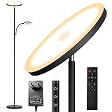 42W Stehlampe Wohnzimmer, 4200LM LED Deckenfluter mit Leselampe 2700K-6500K Stufenloses Dimmen , Fernbedienung und Touch-Steuerung, Moderne Dimmbar Standleuchte für Wohnzimmer Schlafzimmer Büro