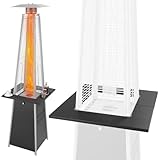 Aspect Living 66619 - Pyramid Flame Terrassenheizstrahler Zubehörtisch, Stahlkonstruktion, mehr Funktionalität hinzufügen, stabiler Platz für Getränke - Schwarz